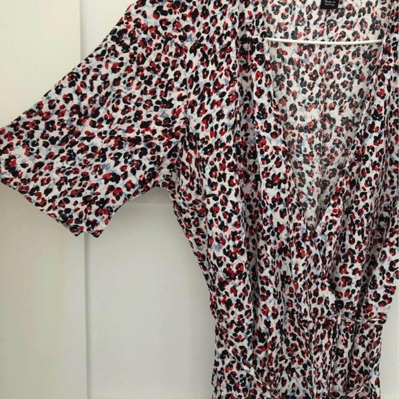 NewLook Size Small Wrap Dress, White Leopard - Picture 5 of 5